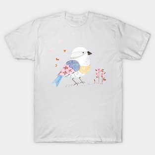Little bird among the flowers T-Shirt